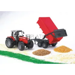   Bruder Massey Ferguson 7480 traktor billenős pótkocsival (02045)