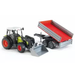   Bruder Claas Nectis 267 F markolós traktor utánfutóval (02112)