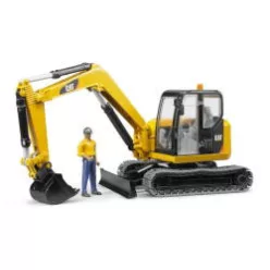   Kotrógép, mini - építőmunkás bábuval - CAT - Bruder 2466