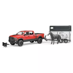   BRUDER RAM 2500 Power Wagon lószállító utánfutóval, lóval (2501)