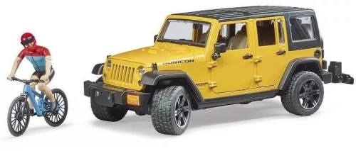 Jeep Wrangler Rubicon Unlimited hegyi kerékpárral és kerékpárossal - Bruder 2543