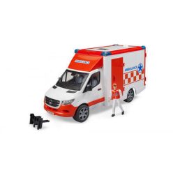   Bruder MB Sprinter mentőautó sofőrrel, nyitható ajtókkal és fény+hangmodullal (02676)
