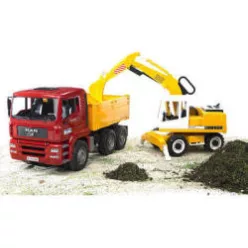 Teherautó - MAN TGA, Liebherr kotrógéppel - Bruder 2751