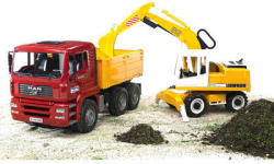 Teherautó - MAN TGA, Liebherr kotrógéppel - Bruder 2751