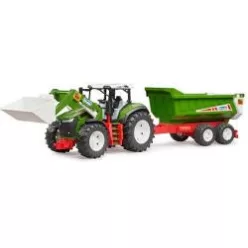ROADMAX traktor homlokrakodóval és kocsival - Bruder 3452