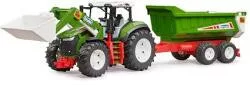 ROADMAX traktor homlokrakodóval és kocsival - Bruder 3452