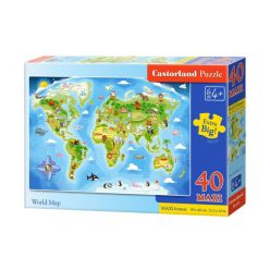 Castorland Maxi Puzzle - Világtérkép 40 db-os (B-040117)