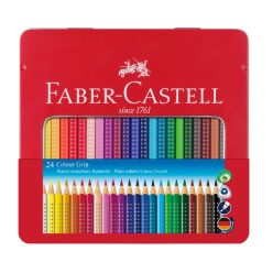   Színes ceruza FABER-CASTELL Grip háromszögletű fémdobozos 24 db/készlet (112423)