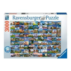   Ravensburger Puzzle 3000 db - 99 gyönyörű hely Európában (17080)
