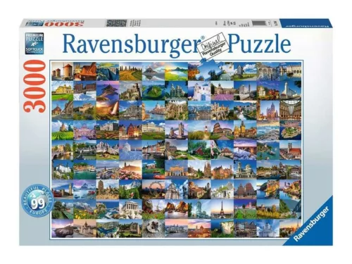 Ravensburger Puzzle 3000 db - 99 gyönyörű hely Európában (17080)