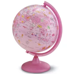   Földgömb 25cm PINK ZOO, állatvilág tematikával, világító - angol