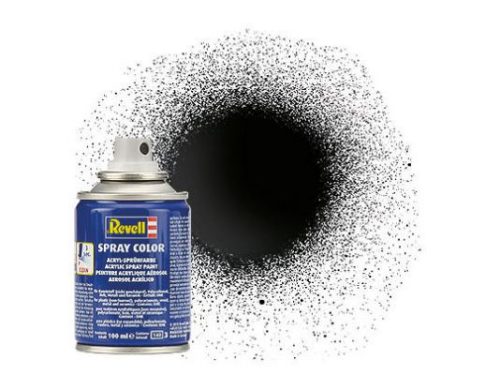 Revell - Fényes fekete spray akril aeroszol - 100ml (34107 R)