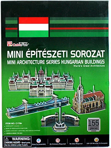 Cubicfun 3D puzzle magyar építészet- Mini magyar épületek