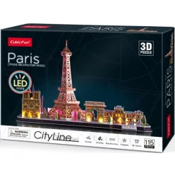 Cubicfun 3D puzzle City Line Párizs LED-es