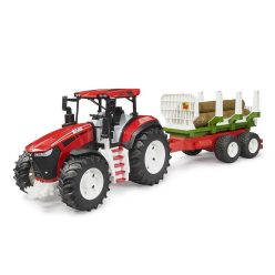   Bruder ROADMAX traktor erdészeti pótkocsival és 3 farönkkel (03453)