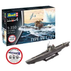   Revell - Starter Kit German Submarine Type VII C/41 (75154) 1:350 makett tengeralattjáró