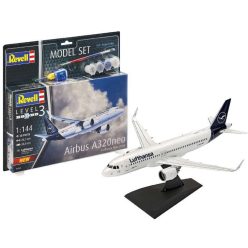   Revell Airbus A320 Neo Lufthansa 1:144 makett készlet festékkel, ragasztóval (63942)