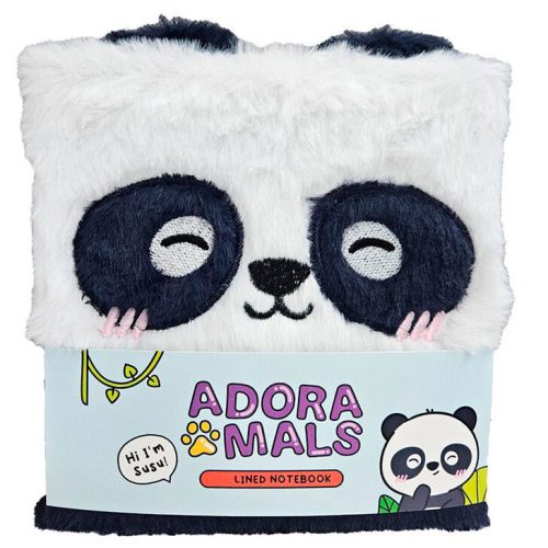 Panda A5 plüss jegyzetfüzet 15,5x15x2cm