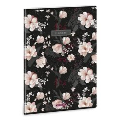   Ars Una Ars Una Flowery black A/4 extra kapcsos füzet-vonalas