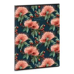   Ars Una Ars Una Flowery green A/4 extra kapcsos füzet-négyzethálós
