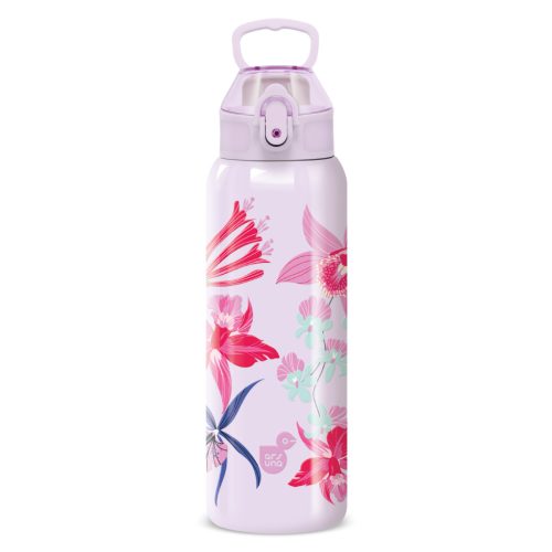 Ars Una duplafalú fémkulacs 3D-700 ml - Beach Flowers-purple