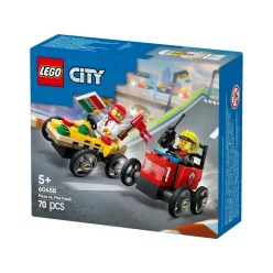   LEGO City Great Vehicles 60458 Pizzásautó vs. tűzoltóautó, versenyautós csomag