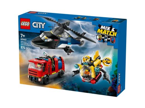 LEGO City Great Vehicles 60462 Helikopter, tűzoltóautó és tengeralattjáró egy csomagban