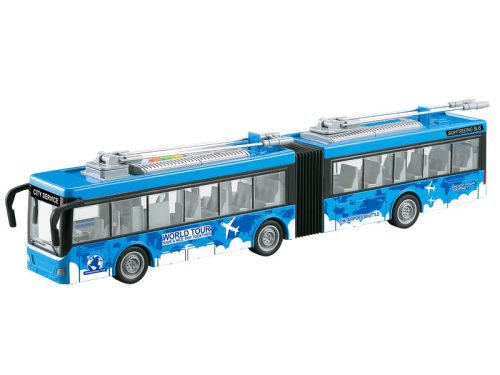 Trolibusz, visszahúzós, nyitható ajtós, zenél, világít