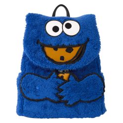   Loungefly Sesame Street Cookie Monster plüss hátizsák + purseSize: 22,86x11,43x26,67cm. plüss with v