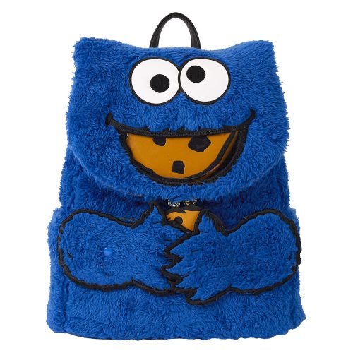 Loungefly Sesame Street Cookie Monster plüss hátizsák + purseSize: 22,86x11,43x26,67cm. plüss with v