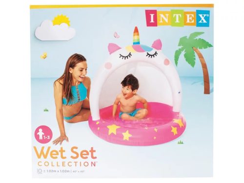 Bébi medence árnyékolóval egyszarvú 1.02mx1.02m