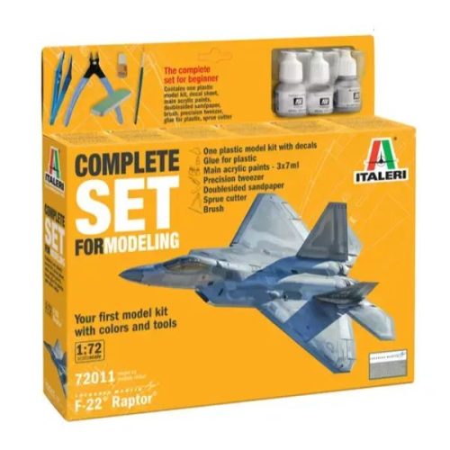Italeri: F-22 Raptor repülőgép makett - komplett szett, 1:72