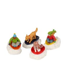 Lemax dog snow saucer fun s/4 Vail Village 2022