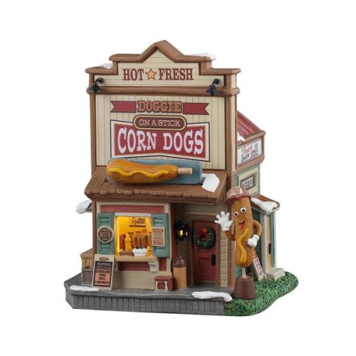 Lemax doggie on a stick corn dogs Harvest Crossing 2025