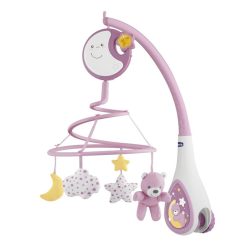   Chicco Next 2 Dreams zenélő forgó és éjszakai fény – rózsaszín
