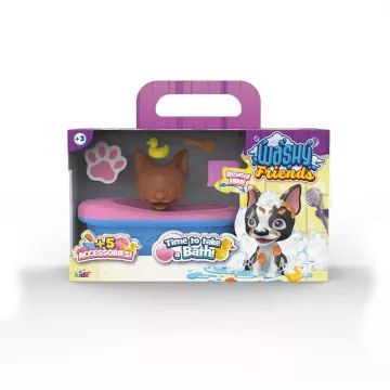 Washy Friends: Color reveal Pancsoló kutyusok káddal és 5 kiegészítővel - Boston terrier
