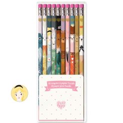   Djeco Grafit ceruza radíros végű - Lucille 10 db-os készlet - 10 Lucille pencils