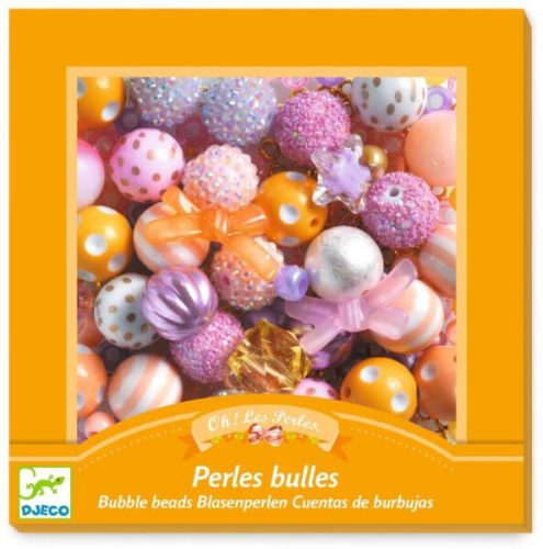Djeco Ékszerkészítő készlet - Buborék gyöngyök, arany - Bubble beads, Gold