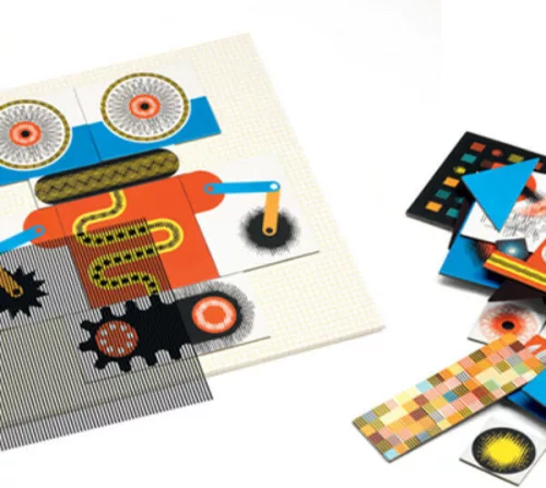 Djeco Optikai puzzle - Robotok, 60 db-os - Kinoptik Robots