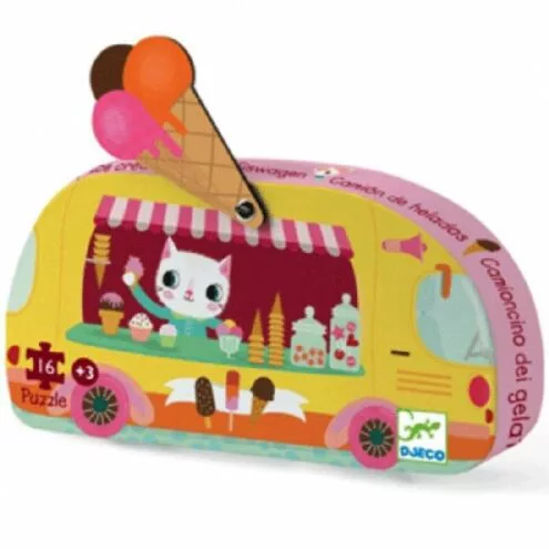 Djeco Mini puzzle - Fagyis kocsi - Ice cream truck