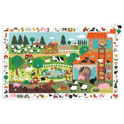 Djeco Megfigyetetlő puzzle - A farm, 35 db-os - The farm