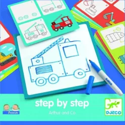   Djeco Rajzolás lépésről lépésre - Járművek - Step by step Arthur and Co