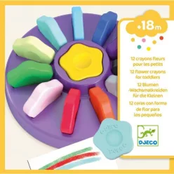   Djeco Marokkréta - 12 színű vírág - 12 flower crayons for toddlers