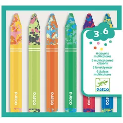   Djeco Művészeti műhely - 6 többszínű viaszkréta - 6 multicoloured crayons