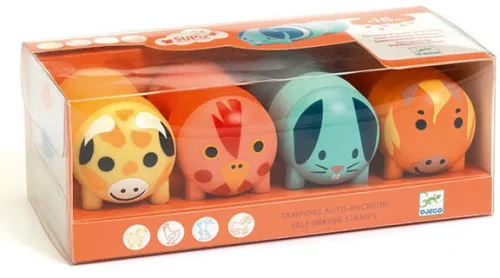 Djeco Nyomdakészlet -  Kiskezes - Stamps for little ones - Farm animals