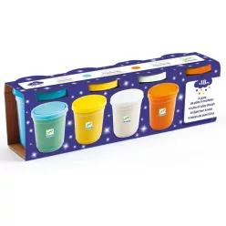   Djeco Gyurma - Csillogó pillegyurma - 4 pots of glittery play dough