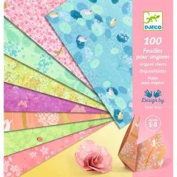   Djeco Origami 100 lapos készlet - Tavasz, 10 x10 grafikával - Haru