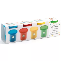   Djeco Pillegyurma - Levegőn száradó 4 tégely - 4 tubs of play dough