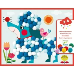   Djeco Pompom-kép készítő - Simogatni való kutyák - Dogs to stroke