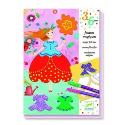   Djeco Színezés és mintakészítés varázsfilccel - Méri szép ruhái - Marie's pretty dresses
